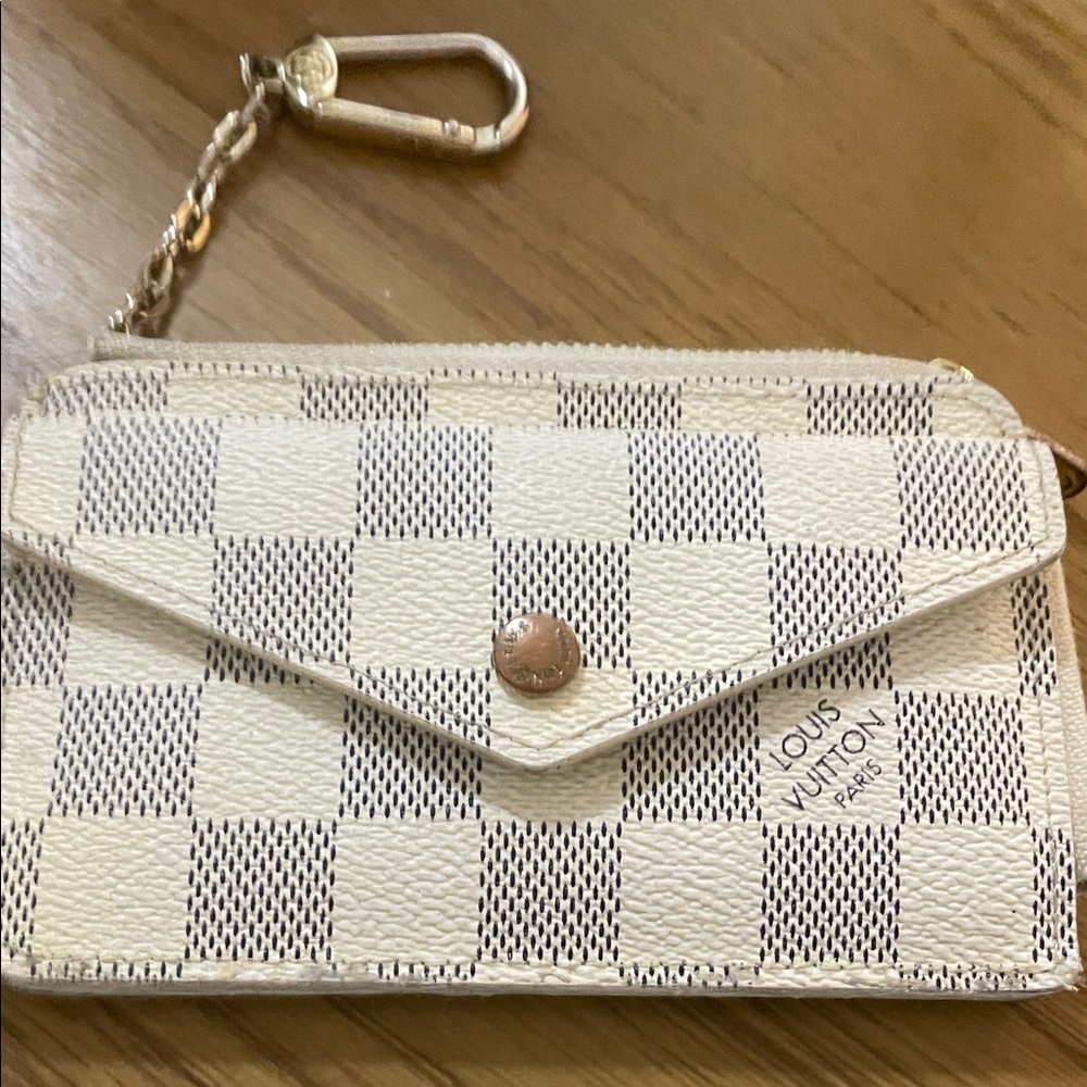 Louis Vuitton White and Gray Checkered Wallet